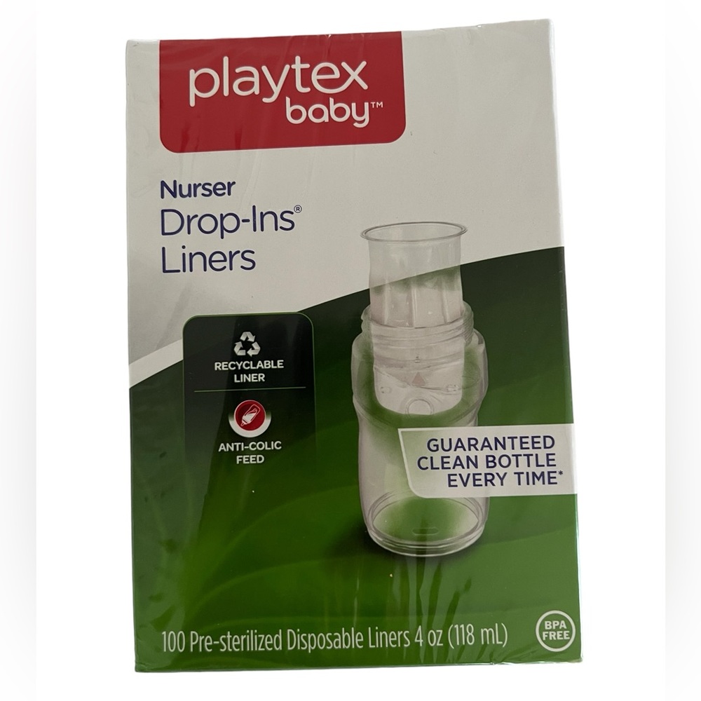 Playtex Nurser Drop-ins Nurser Bottles Liners - 4 oz 100 Count new sealed
